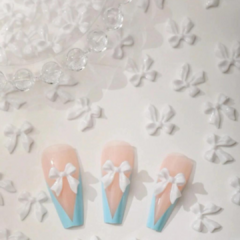 Moño Coquette blanco x5 - comprar online