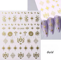 Sticker sol & luna 3D Gold x u. - comprar online