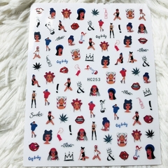 STICKER girl weed