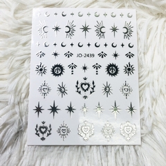 Sticker sol & luna 3D Silver x u. - comprar online