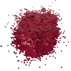 Glitters hexagono rojo fuerte X15 GRAMOS