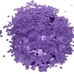 Glitter hexagono violeta X15 GRAMOS