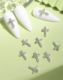 Dije Cruz silver c/strass x unidad en internet