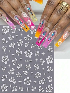Sticker Flor hawaiana x u - FEVER NAIL STORE