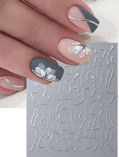 Sticker 3D Lineas Plateadas x u. - comprar online
