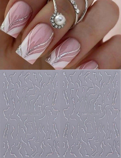 Sticker 3D Lineas Holográficas Silver x u.