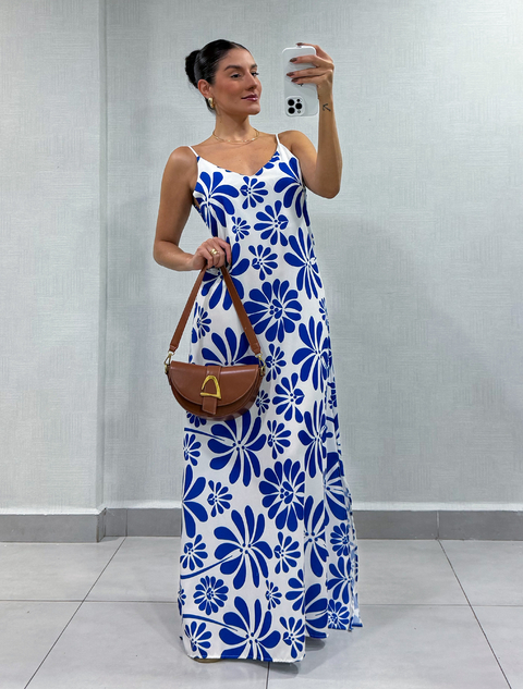 Vestido Longo Amplo Estampado - comprar online