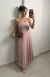 Vestido Premium Princesa Liso Rosa