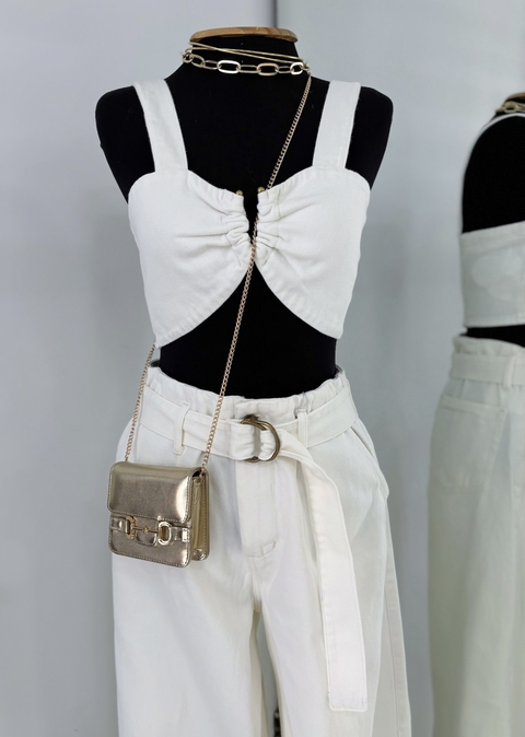 Cropped Jeans Premium Creme - comprar online