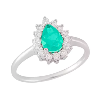 ANEL CRAVEJADO gota esmeralda colombiana - comprar online