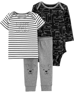 Carter's Set 3 Piezas Body, Remera y Pantalón "Perritos"