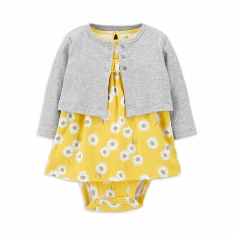 CARTER'S SET VESTIDO BODY MAS VINCHA MARGARITAS