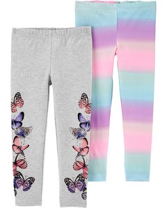 Carter's Pack 2 Calzas "Mariposas-Arcoiris"