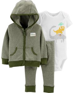 Carter's Set 3 piezas Body, Campera y Pantalón "Dinosaurio"