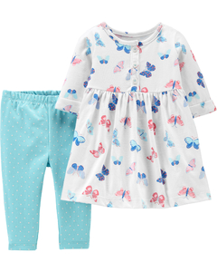 CARTER´S Set 2 Piezas Vestido y Calza Mariposas