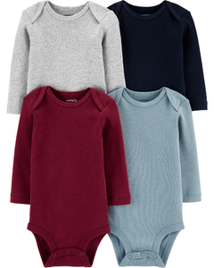 Carter's Pack 4 Bodys manga larga "Lisos"