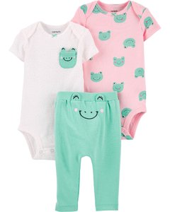 Carter's Set 3 Piezas Bodys y Pantalón "Rana"