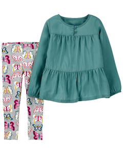 Carter's Set 2 Piezas Remera y Calza "Mariposas"