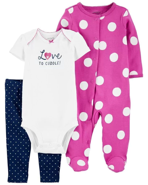 Carter´S Set 3 Piezas Body Osito Pijama Pantalon