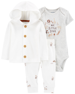 Carter´s Set 3 Piezas Body Mangas Cortas Campera Pantalon My Little Love