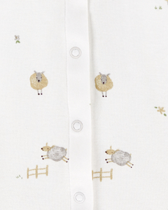 Carter´s Set 3 Piezas Osito-Pijama Broches Gorro Medias Ovejas Beige en internet
