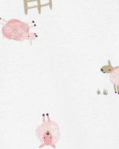 Carter´s Pack 2 Osito-Pijama Algodon Cierre Ovejas Rayas Rosa - comprar online