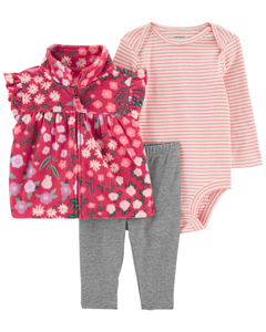 Carter´s Set 3 Piezas Body Mangas Largas Chaleco Micropolar
