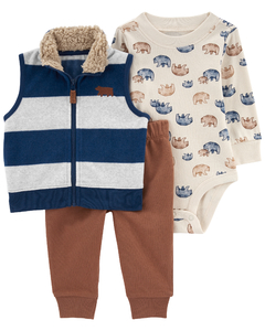 Carter's Set 3 Piezas Body Mangas Largas Chaleco Micropolar