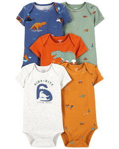 Carter´s Pack 5 Bodies Mangas Cortas Dinosaurios