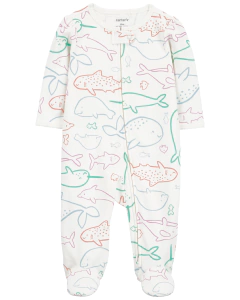 Carter´s Osito Pijama Algodon Cierre Ballena