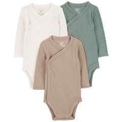 Carter's Pack 3 Bodies mangas largas Broches laterales