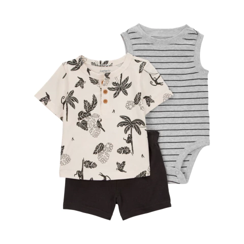 Carter's Set 3 Piezas Body Musculosa Remera mangas cortas Short