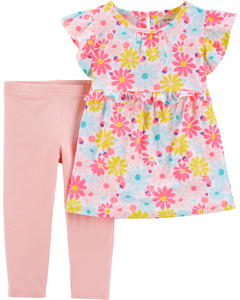 Carter's Set 2 piezas Remera y Calzas "Flora"