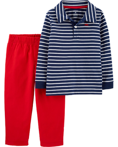 CARTER'S Set 2 piezas Chomba rayada y Pantalón