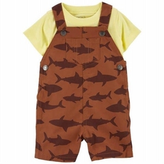 Carter´s Set 2 Piezas Remera Mangas Cortas Enterito Tiburones