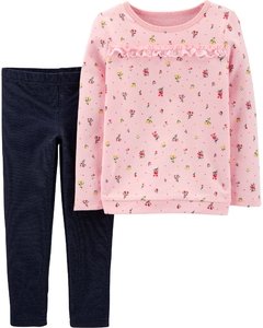 Set 2 piezas Remera manga larga y Calza Floral