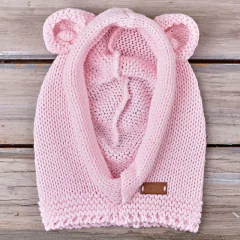 GORRO OSITO TEJIDO ROSA BEBE