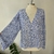 BLUSA MARIA FILÓ FLROAL AZUL FIOS LUREZ TAM M - SEM USO