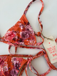 Bikini Cali Naranja Florcitas - tienda online