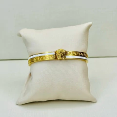 Bracelete aço inox inspiração Versace dourado
