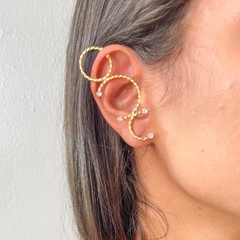 Ear cuff folheado vazado