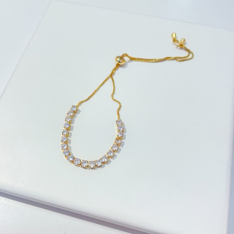 Pulseira folheada ajustavel riviera dourada