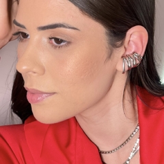 Ear cuff folheado vazado prata