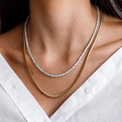 Riviera 3 pontas folheada prata (fecho jóia) - comprar online