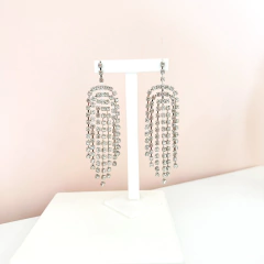 Brinco folheado prata strass - comprar online