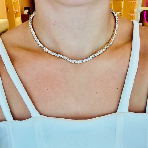 Colar Riviera PREMIUM 3 pontos dourada (completa, fecho joia, não vira) - comprar online