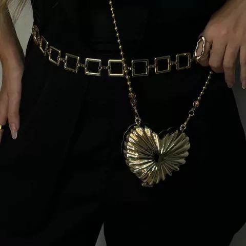 Mini bag heart dourada