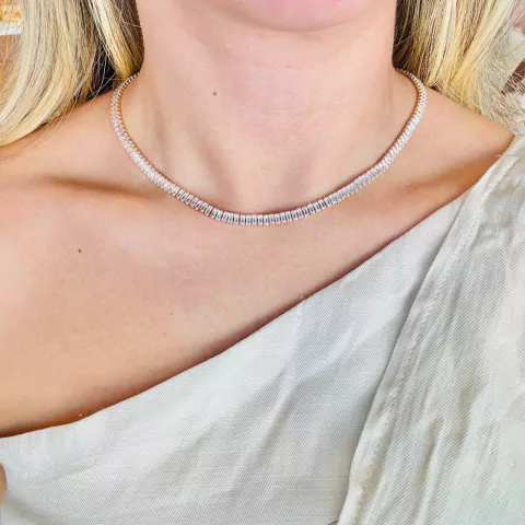 Colar Riviera baguete dourado