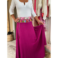 POLLERA CON FAJA MAGENTA - comprar online