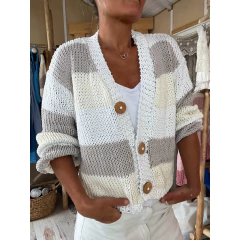 CAMPERITA BOMBER HILO ALGODON blanca vison manteca